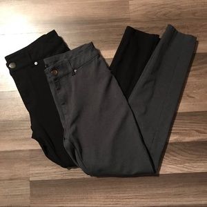 Bundle of Fashion Nova Ponte Pants- black and gray